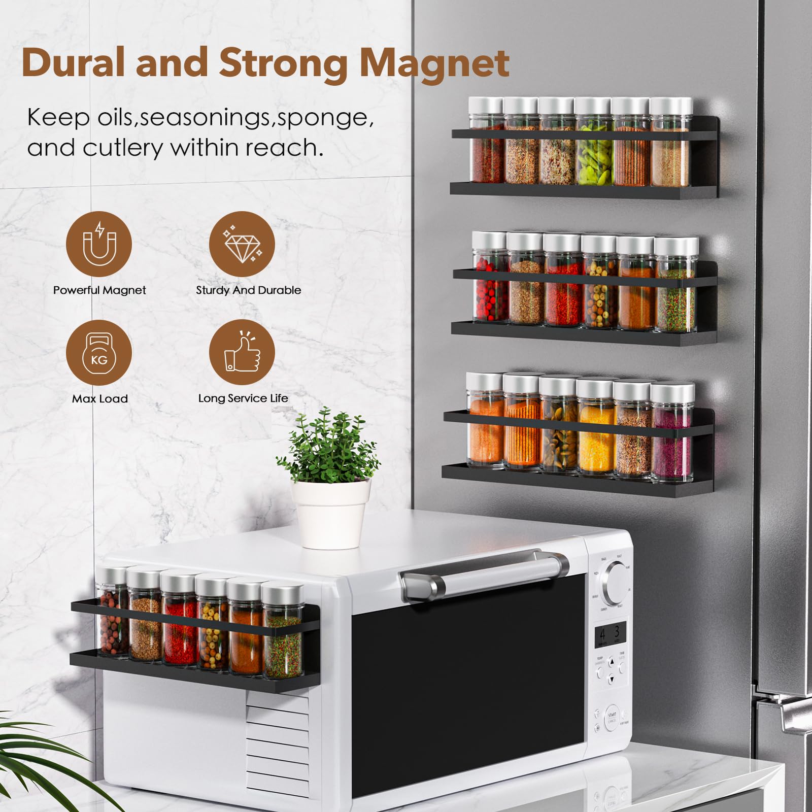 VANPET magnetic shelf demonstrates guard rail and strong hold for jars.