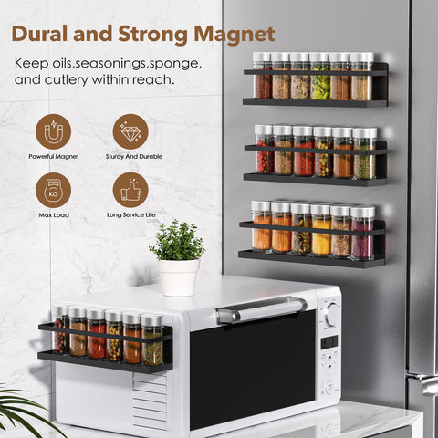 VANPET magnetic shelf demonstrates guard rail and strong hold for jars.