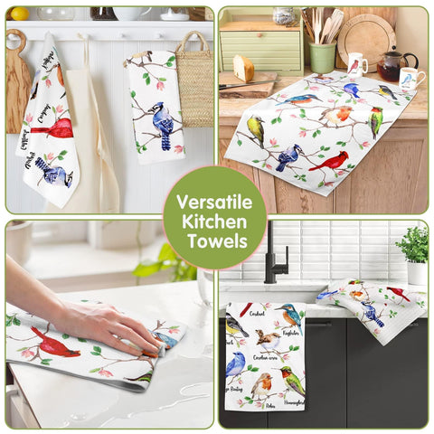Vansolinne Birds Kitchen Towels robin print offering cozy, functional kitchen drying and décor.
