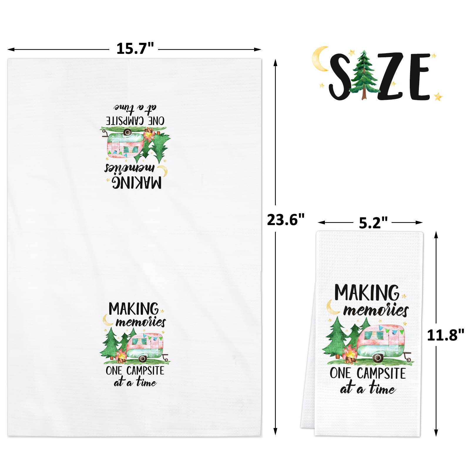 Vansolinne camping towels printed quips, great for RV kitchen organization.