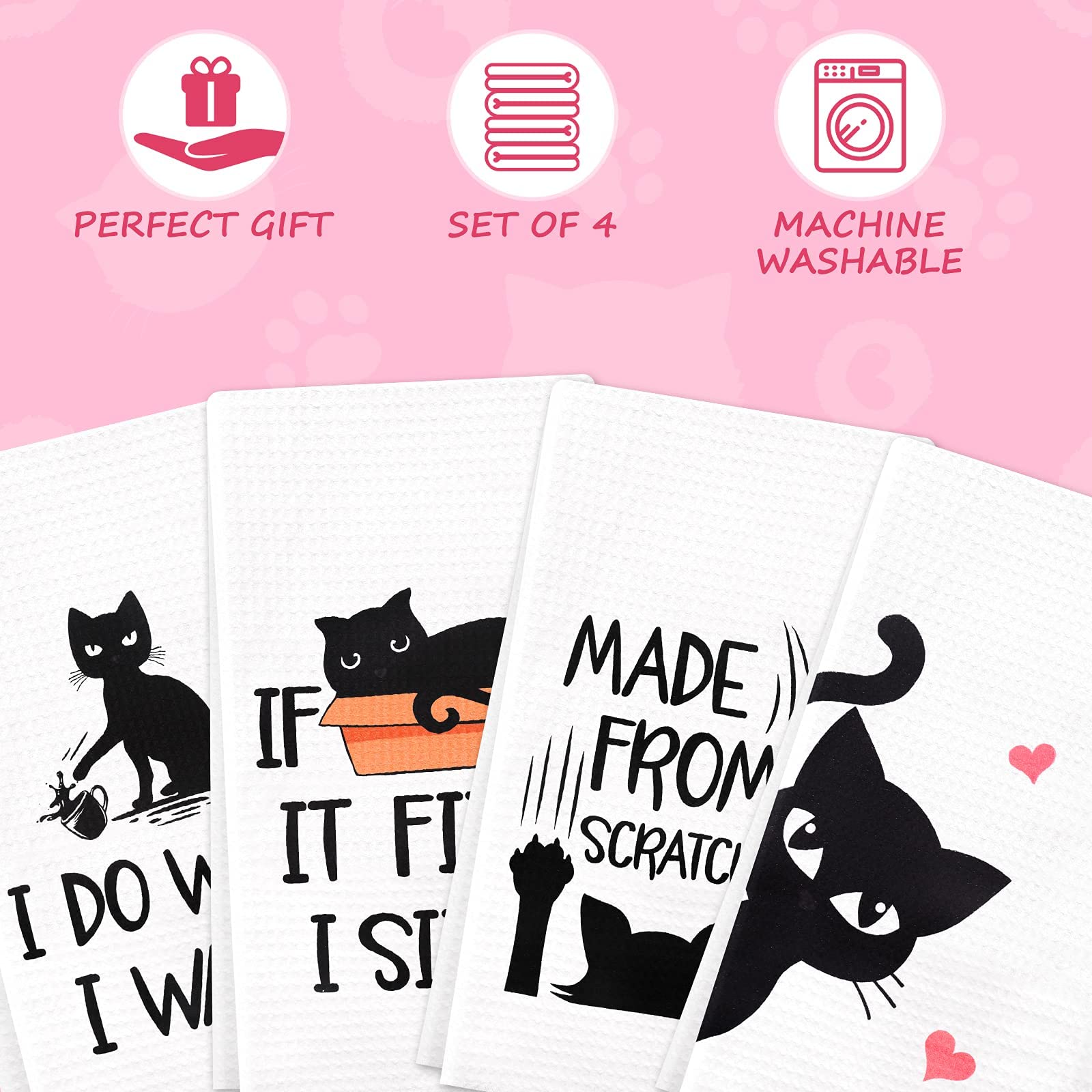 Vansolinne gift-ready cat towels pack highlighting gift appeal.