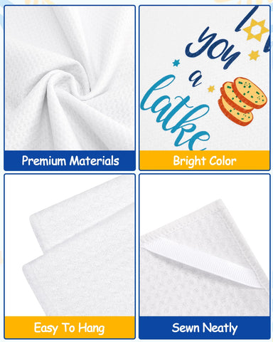 Vansolinne Hanukkah towels microfiber blend for quick absorption.