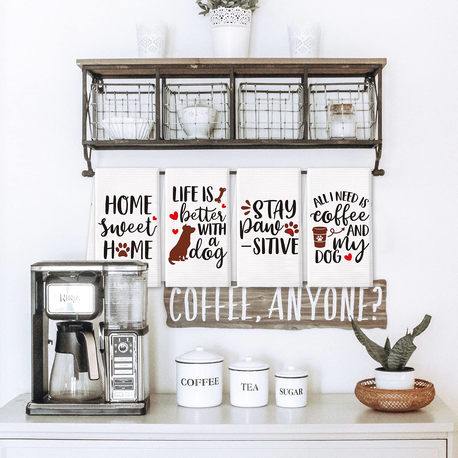 Vansolinne life is better with a dog towel, playful kitchen charm