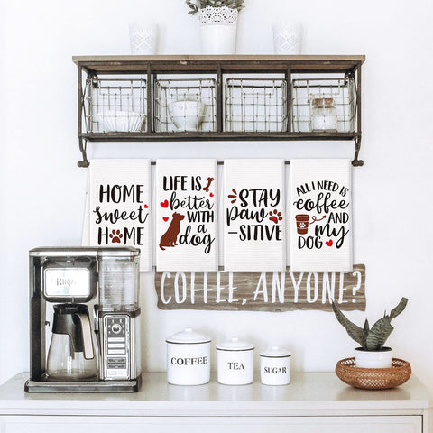 Vansolinne life is better with a dog towel, playful kitchen charm
