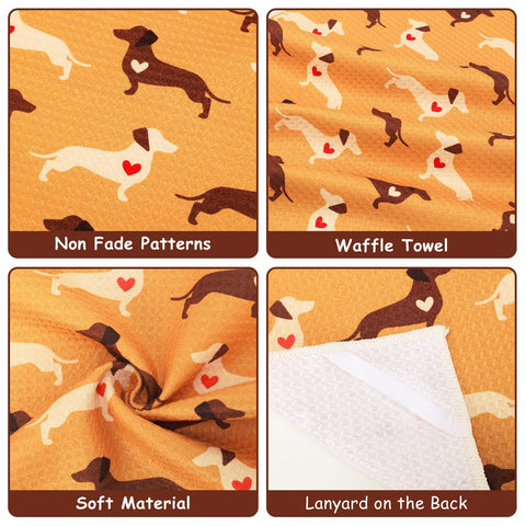 Vansolinne waffle towel material offers soft, durable cleaning for dishes.