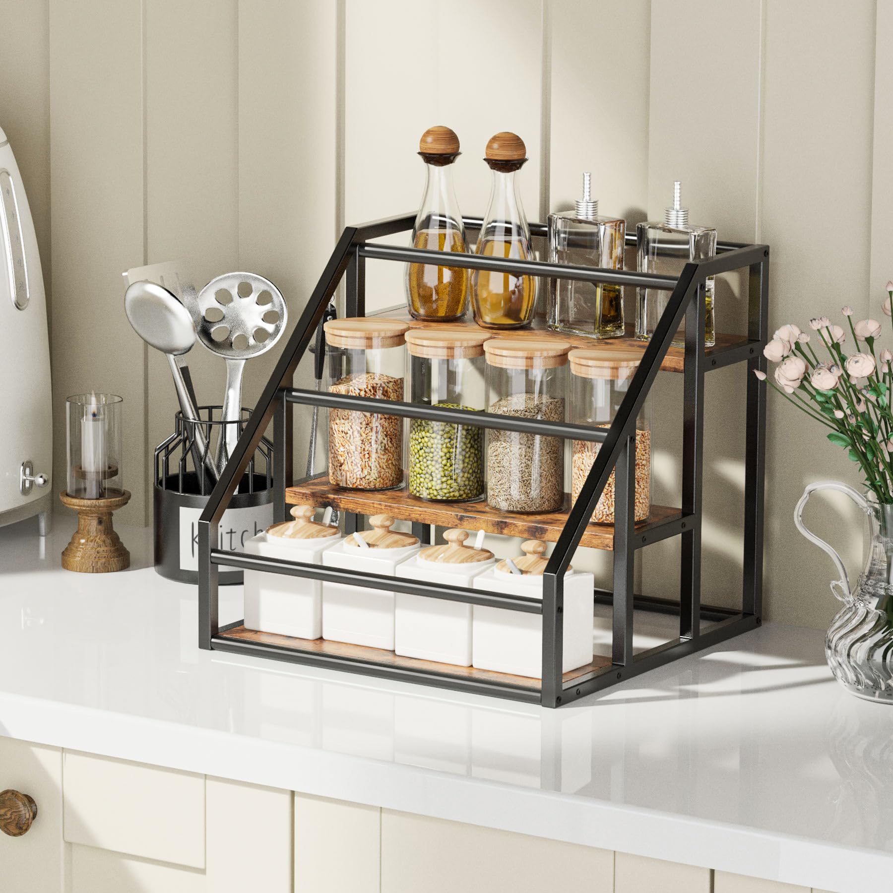 VANTIMO syrup rack assembly guide shows quick and simple setup.