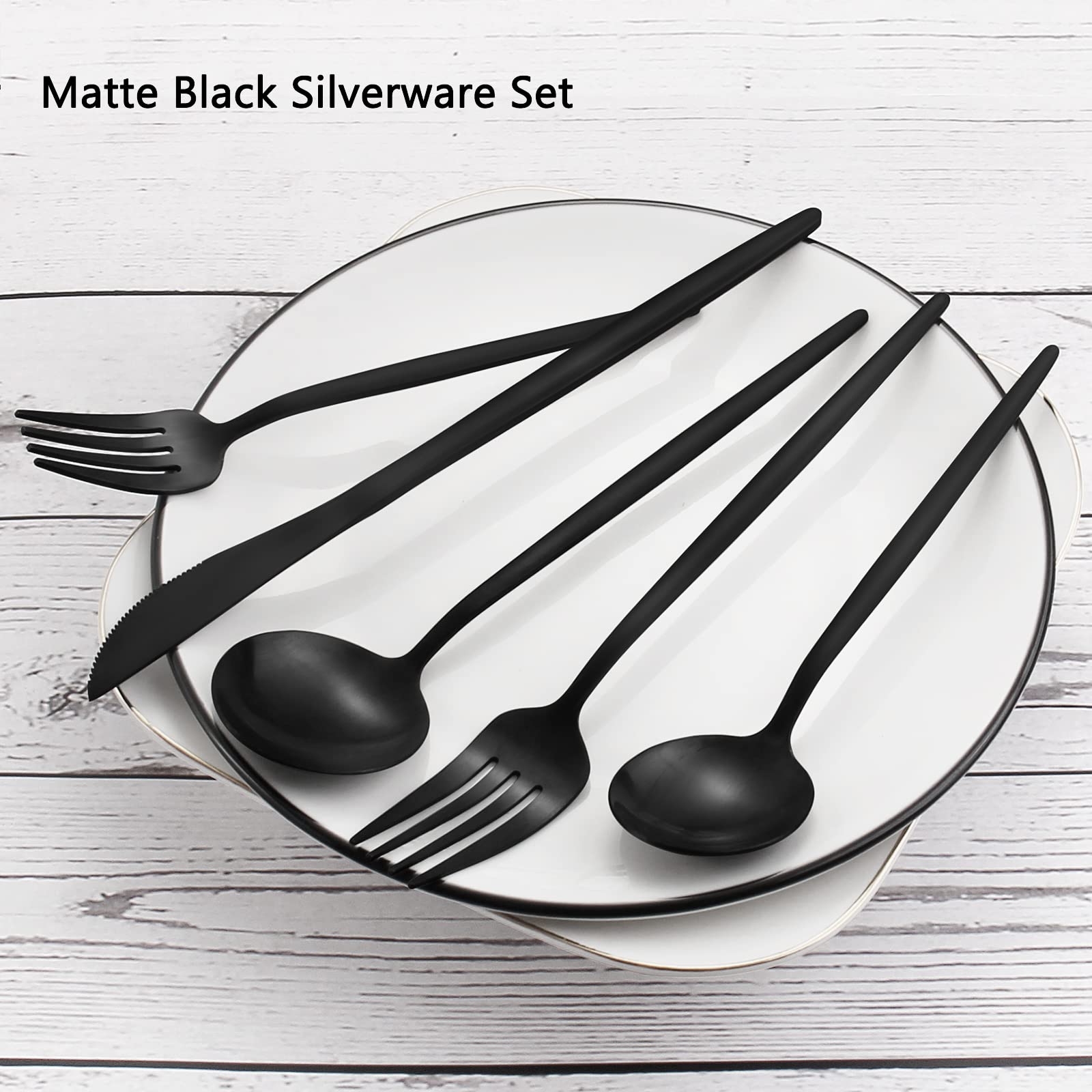 VANVRO 20-piece service-for-4 flatware for family meals.