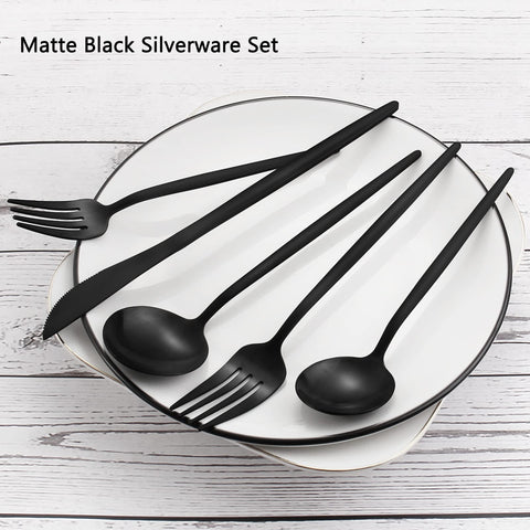 VANVRO 20-piece service-for-4 flatware for family meals.