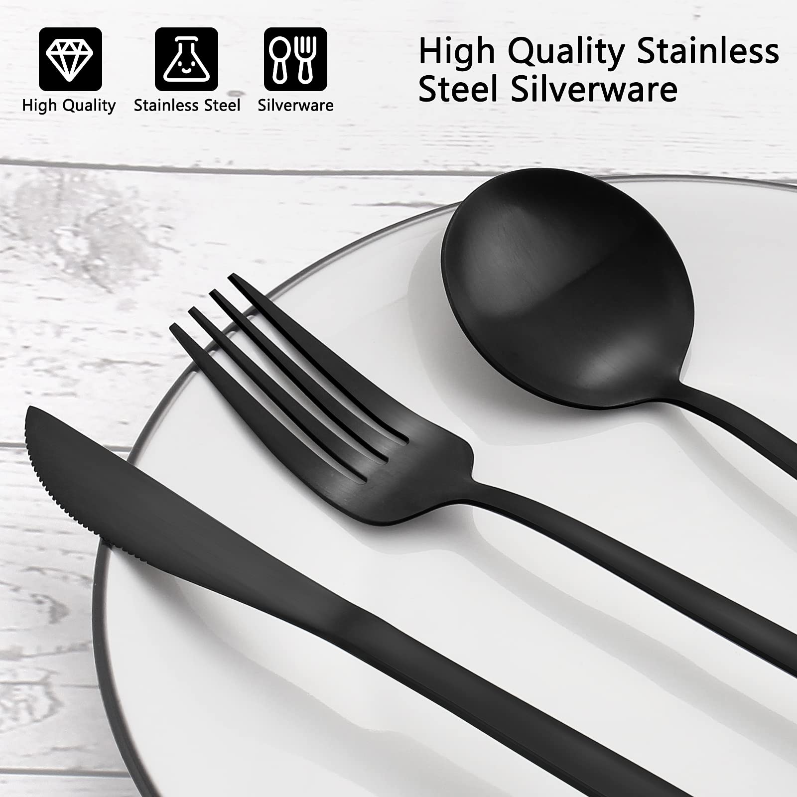 VANVRO dishwasher-safe flatware simplifies cleanup after meals.