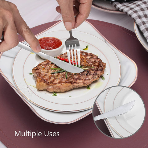 VANVRO dinner knife with durable stainless steel and satin polish for reliable cutting