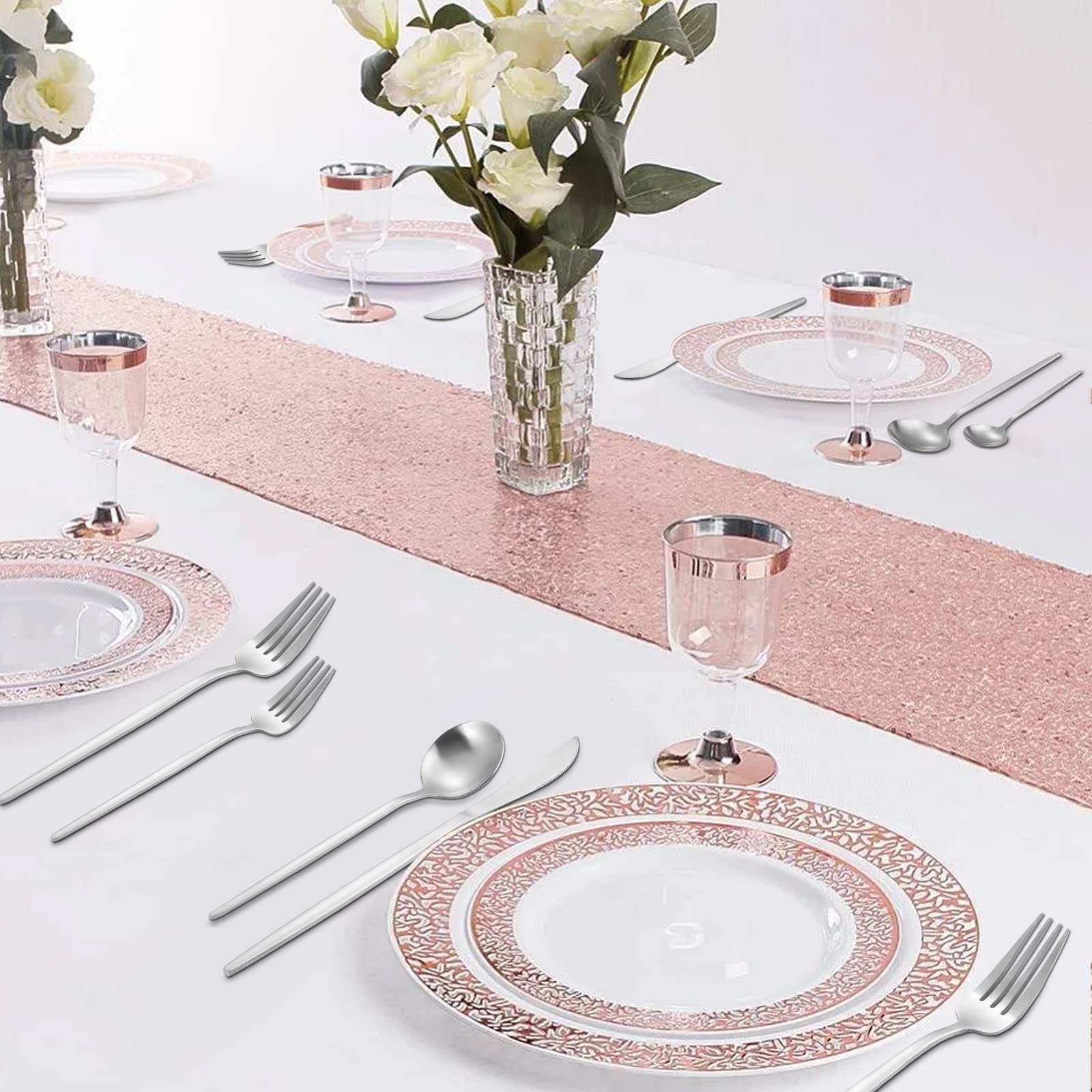 VANVRO service for four set in satin finish for cohesive table styling