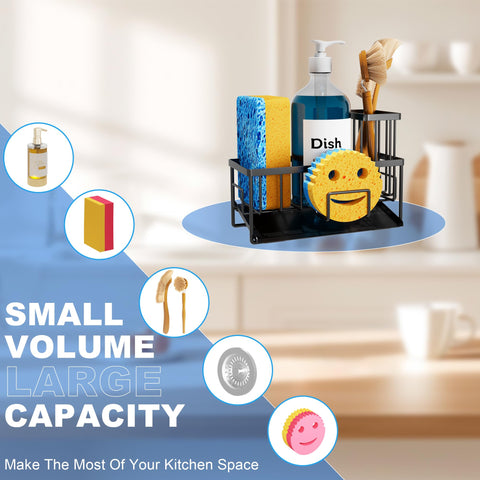 Vanwood sponge and brush partition keeps kitchen tools neatly separated.
