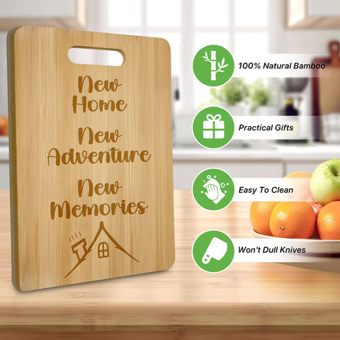 Vanzard bamboo cutting board with rounded corners, safe handling