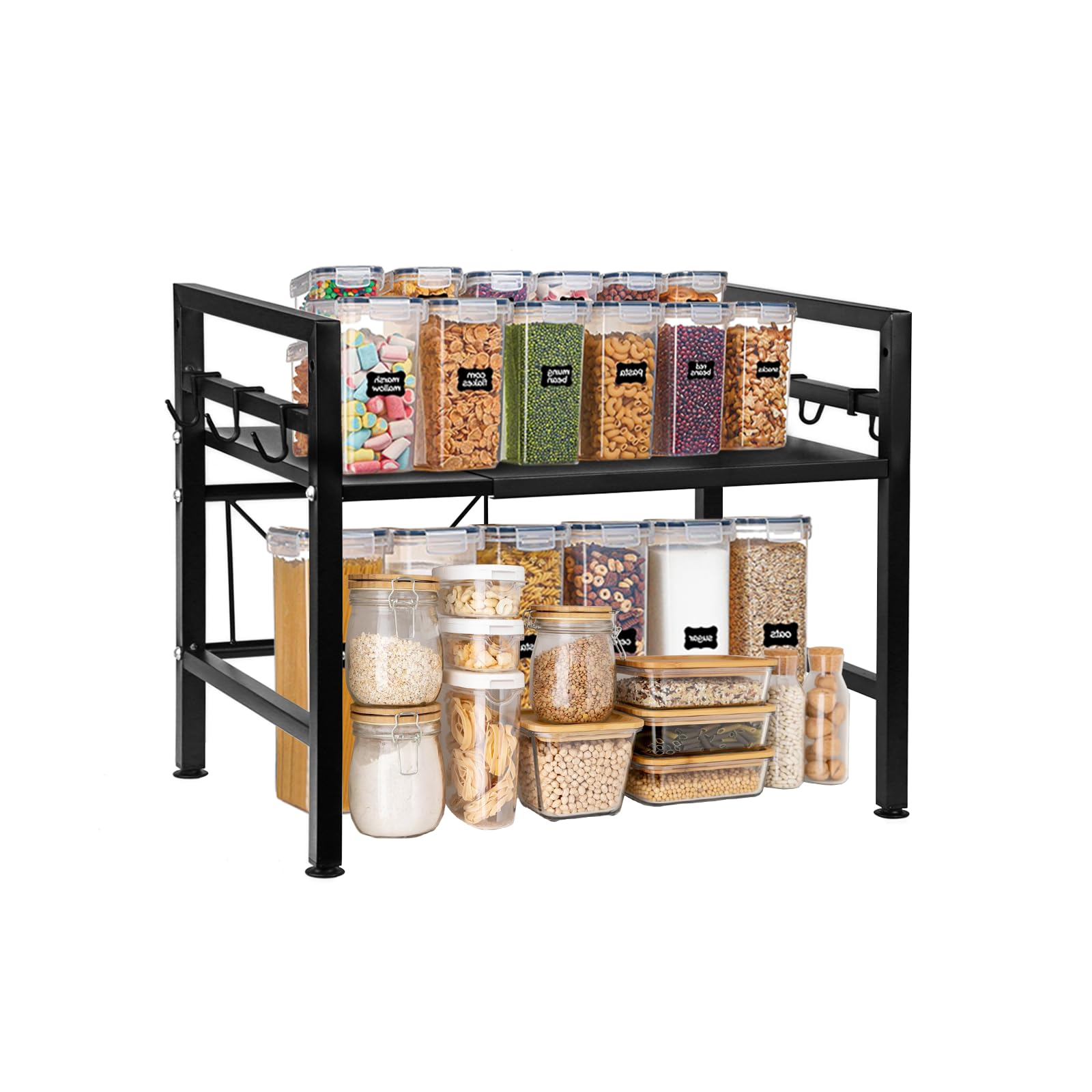 Vaphayva countertop shelf extended for flexible, space-saving storage.