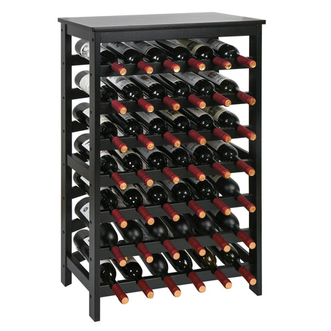 VASMIA 42-bottle bamboo wine rack front view for organized home wine storage