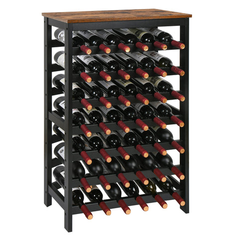 VASMIA bamboo wine rack front view with 42-bottle capacity.