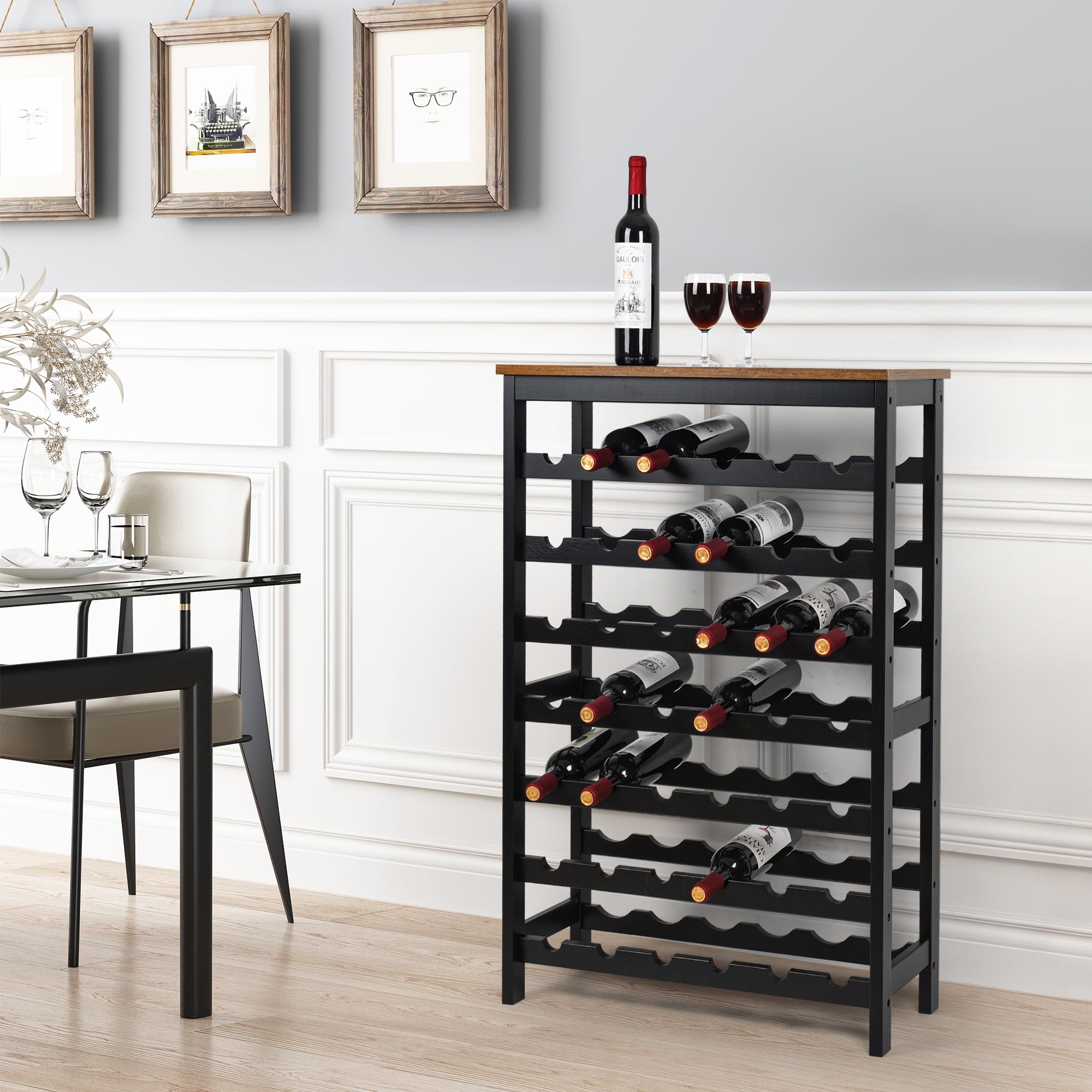 VASMIA 7-tier wine rack seen from the side for stability.
