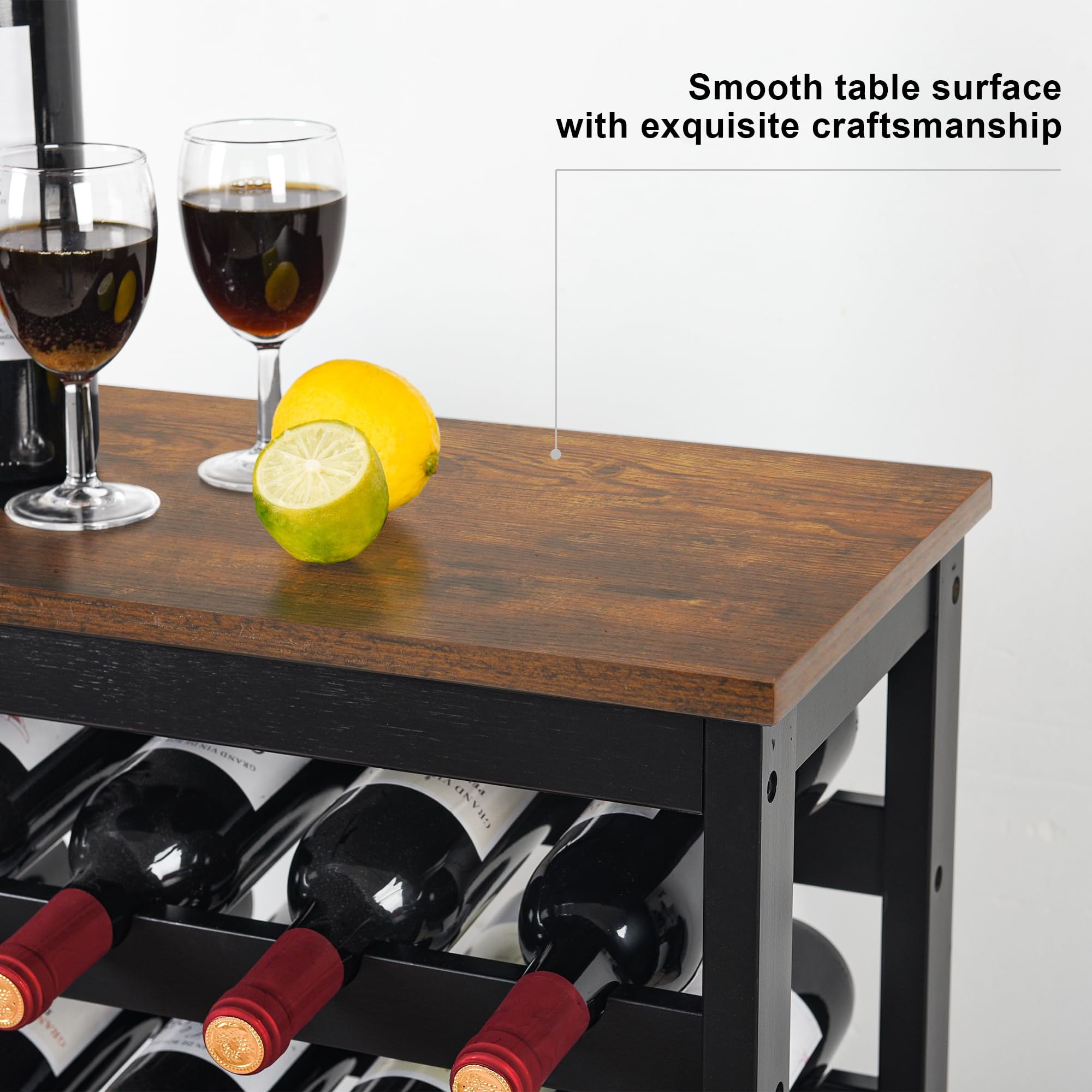 VASMIA rustic brown and black finish highlighting timeless kitchen style.