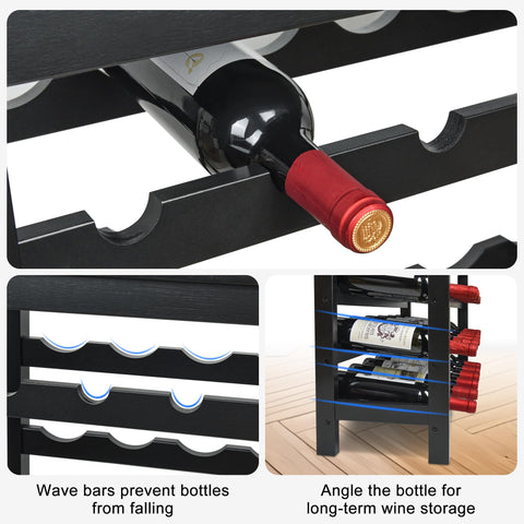 VASMIA freestanding wine storage shelf sturdy bamboo that blends with any decor