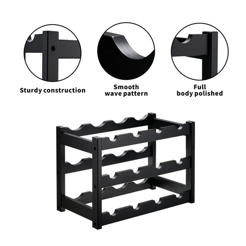 VASMIA wave-shelves securely hold bottles to prevent tilting and wobble.