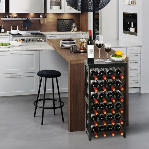 VASMIA 24-bottle capacity display demonstrates organized collection and quick inventory.