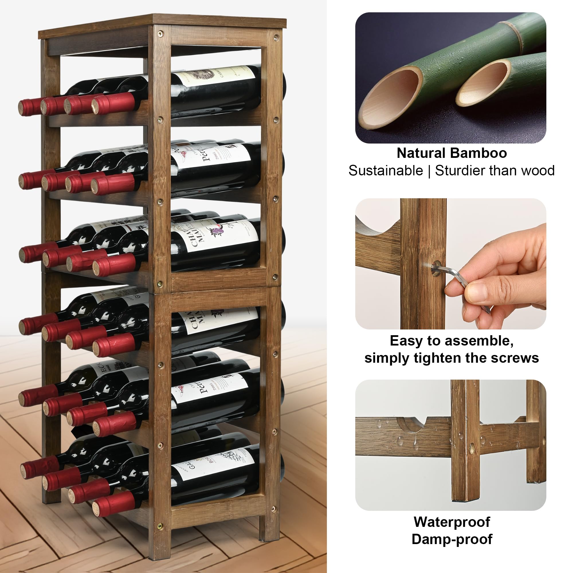 VASMIA assembly-friendly 6-tier design ensures sturdy setup on the floor.
