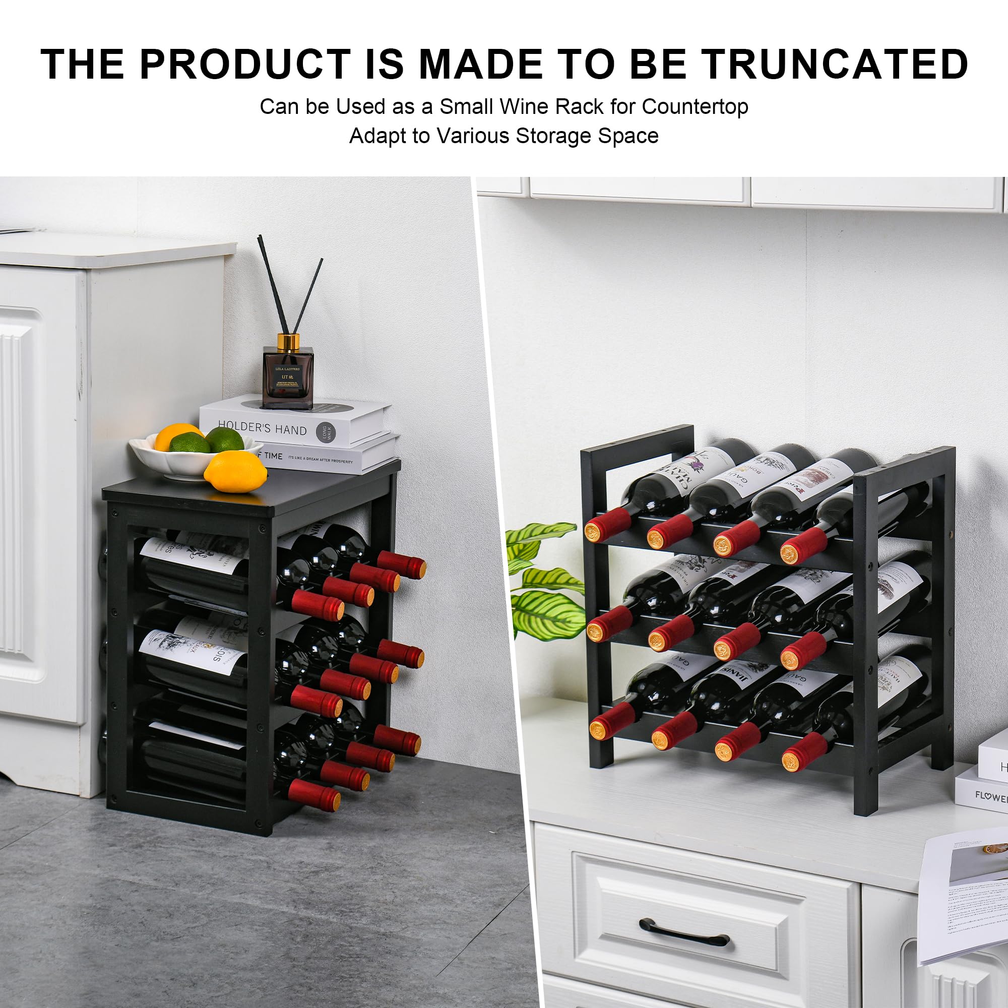 VASMIA table-top display setup ideal for kitchen or bar arrangement.