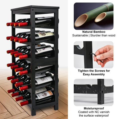 VASMIA wave-bar design emphasizes bottle stability and cork moisture for display.