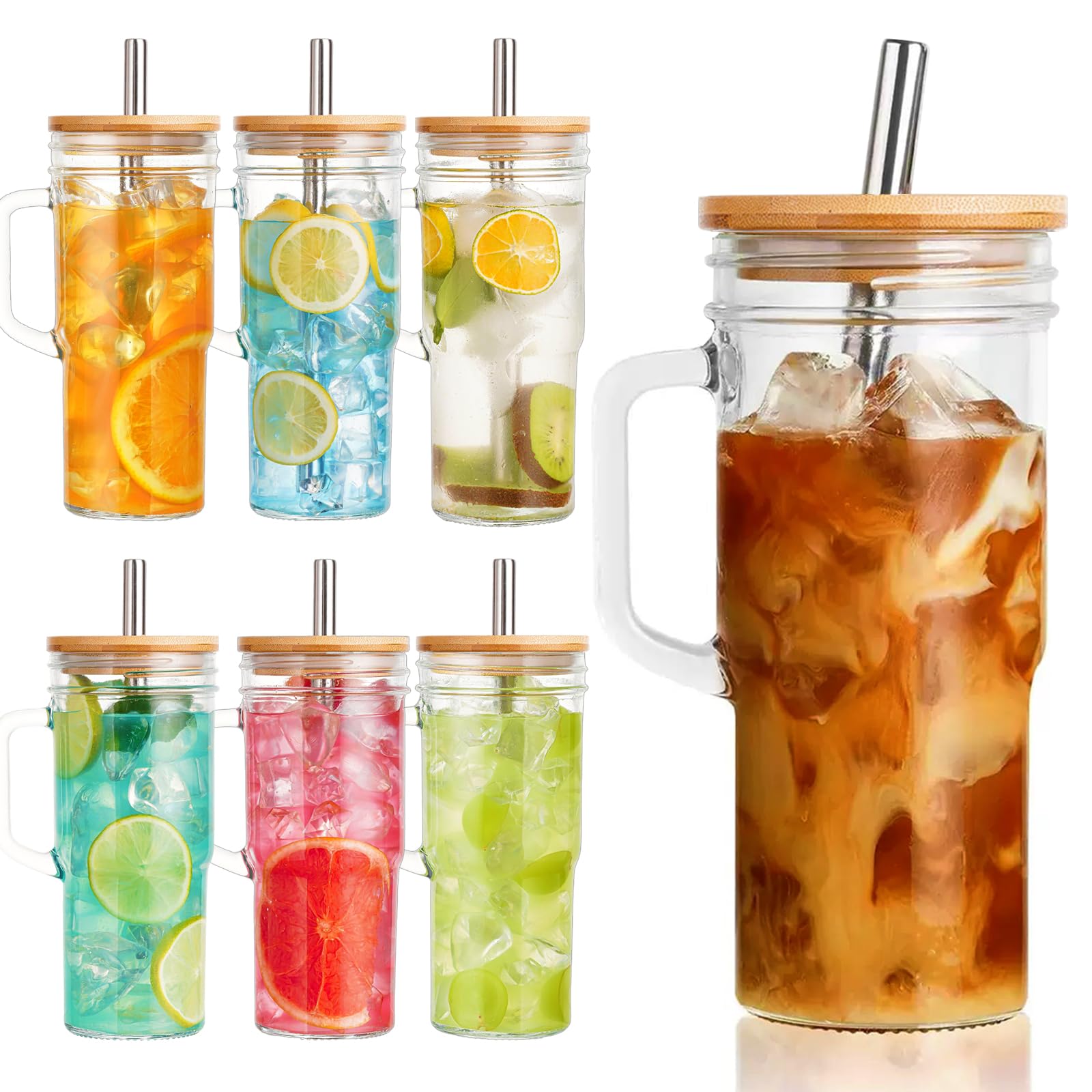 VasoArte glass tumbler with handle, easy grip for on-the-go sipping.