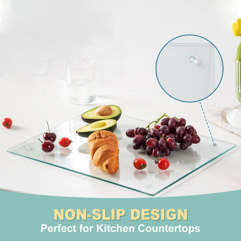 VASUHOME glass board used as heat-resistant trivet to protect counters