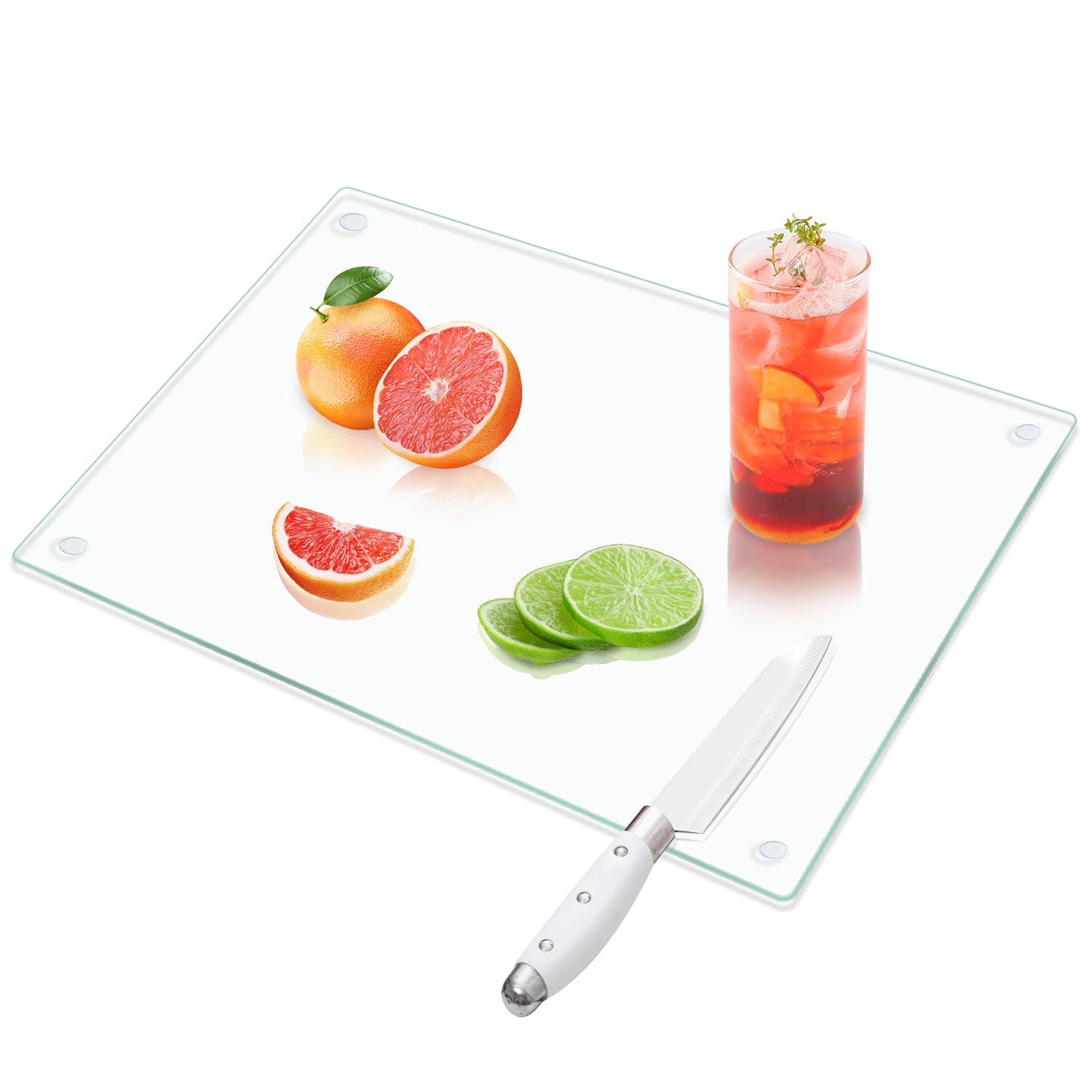 VASUHOME tempered-glass cutting board 12x16, sturdy and easy to clean