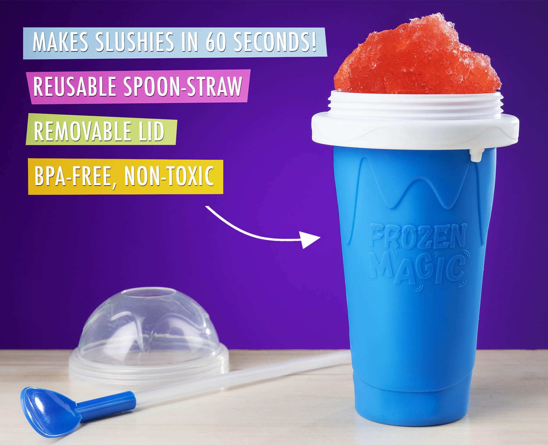Vat19 Slushy Maker freezer-cooling system chills drinks quickly.