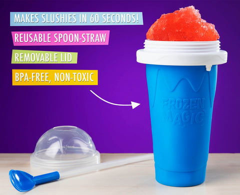 Vat19 Slushy Maker freezer-cooling system chills drinks quickly.