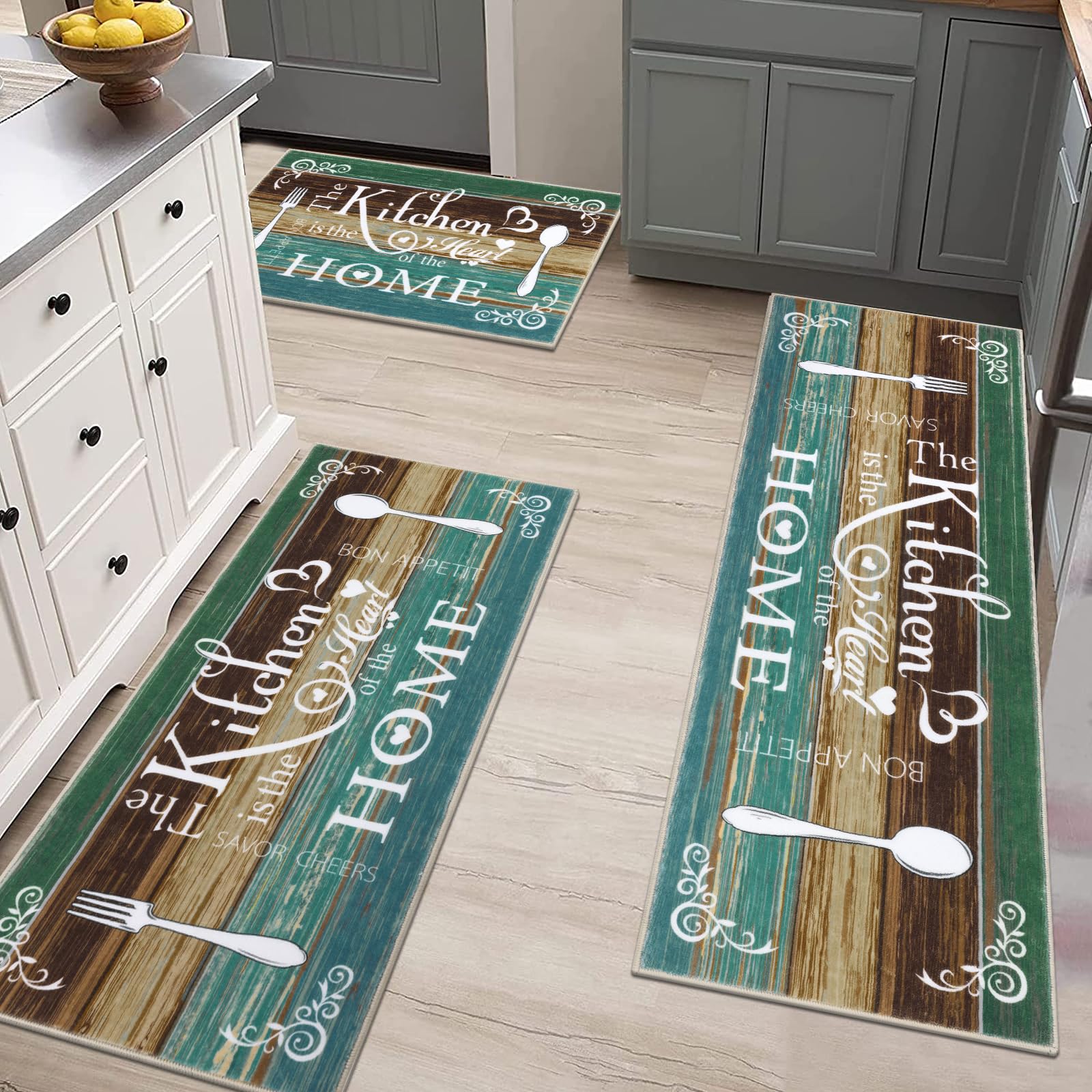 Vaukki Boho teal rug in living area demonstrates versatile placement