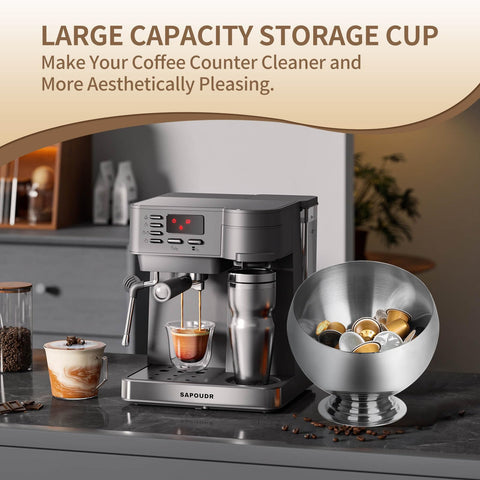 VAWNKUKN K-Cup storage organizer neatly arranges coffee pods on the counter.