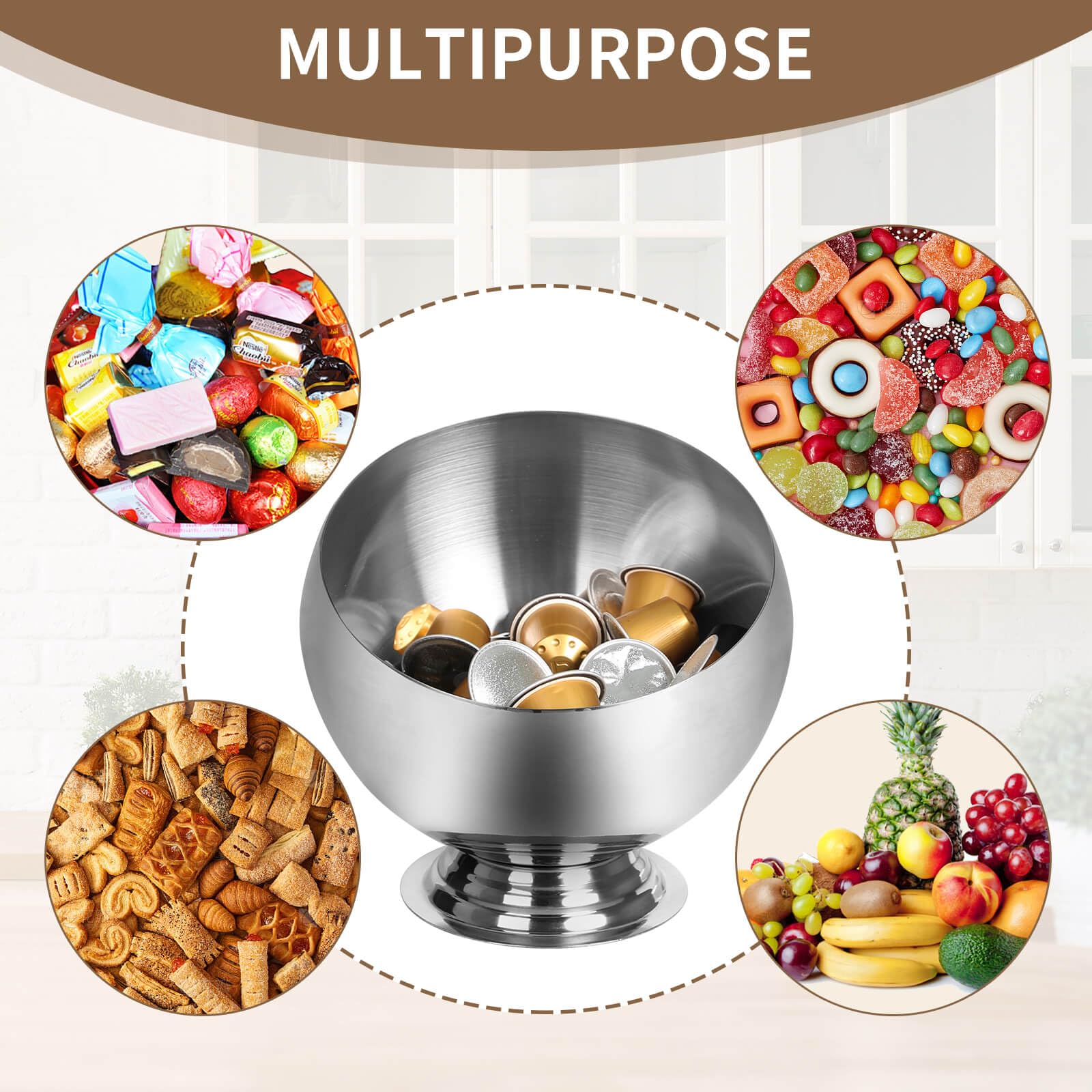 VAWNKUKN metallic pod organizer keeps pods visible and easy to grab.