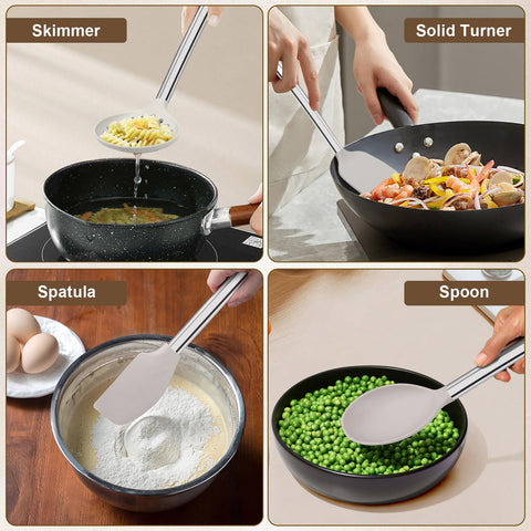 Vayvnt beige ladle for smooth soup serving and pouring