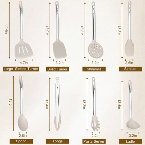 Vayvnt beige solid turner for precise flipping on non-stick cookware