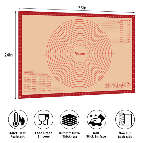 VCHOMY mat with measurement guides for precise dough cuts