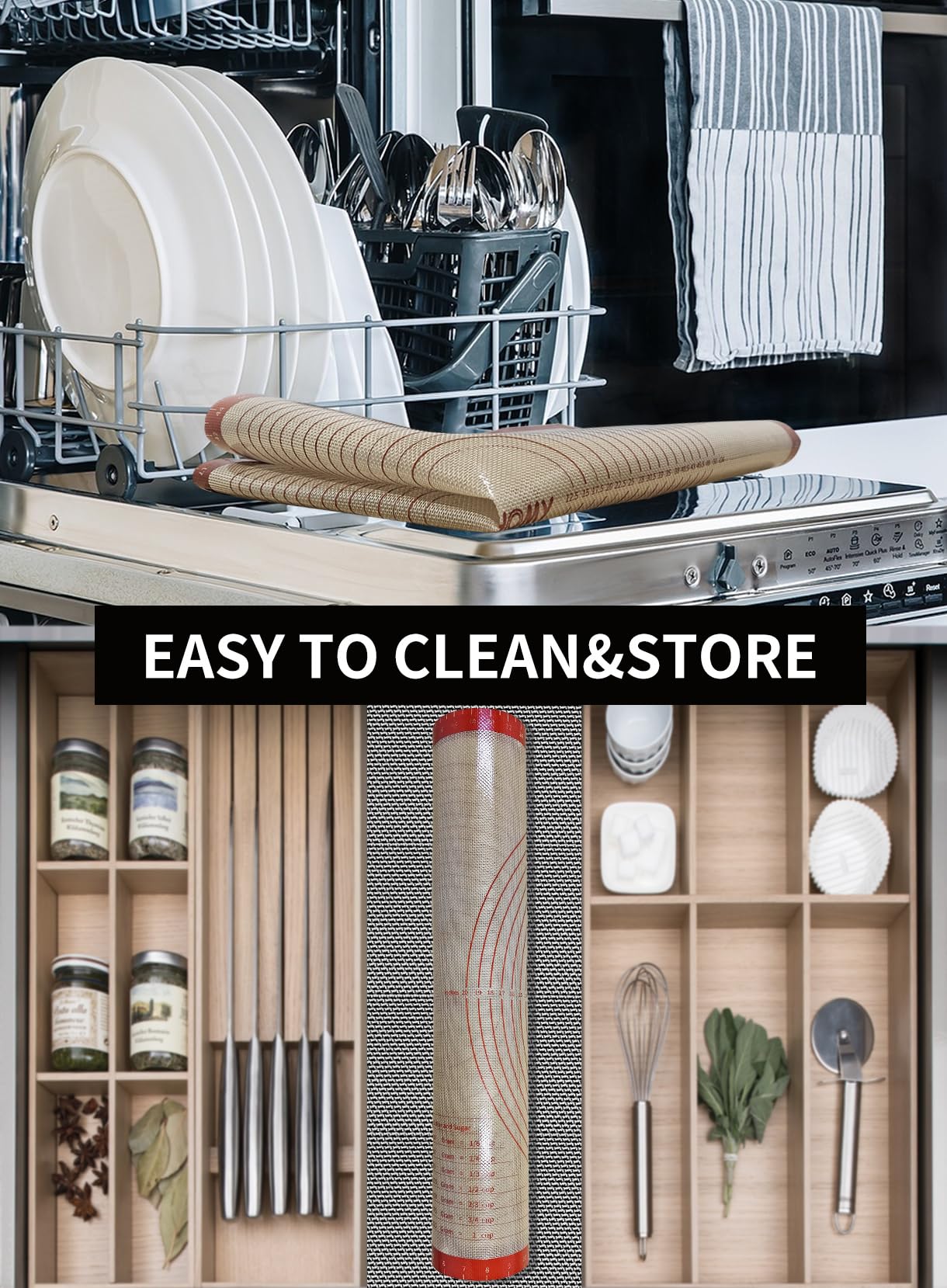 VCHOMY silicone surface cleans easily after baking sessions