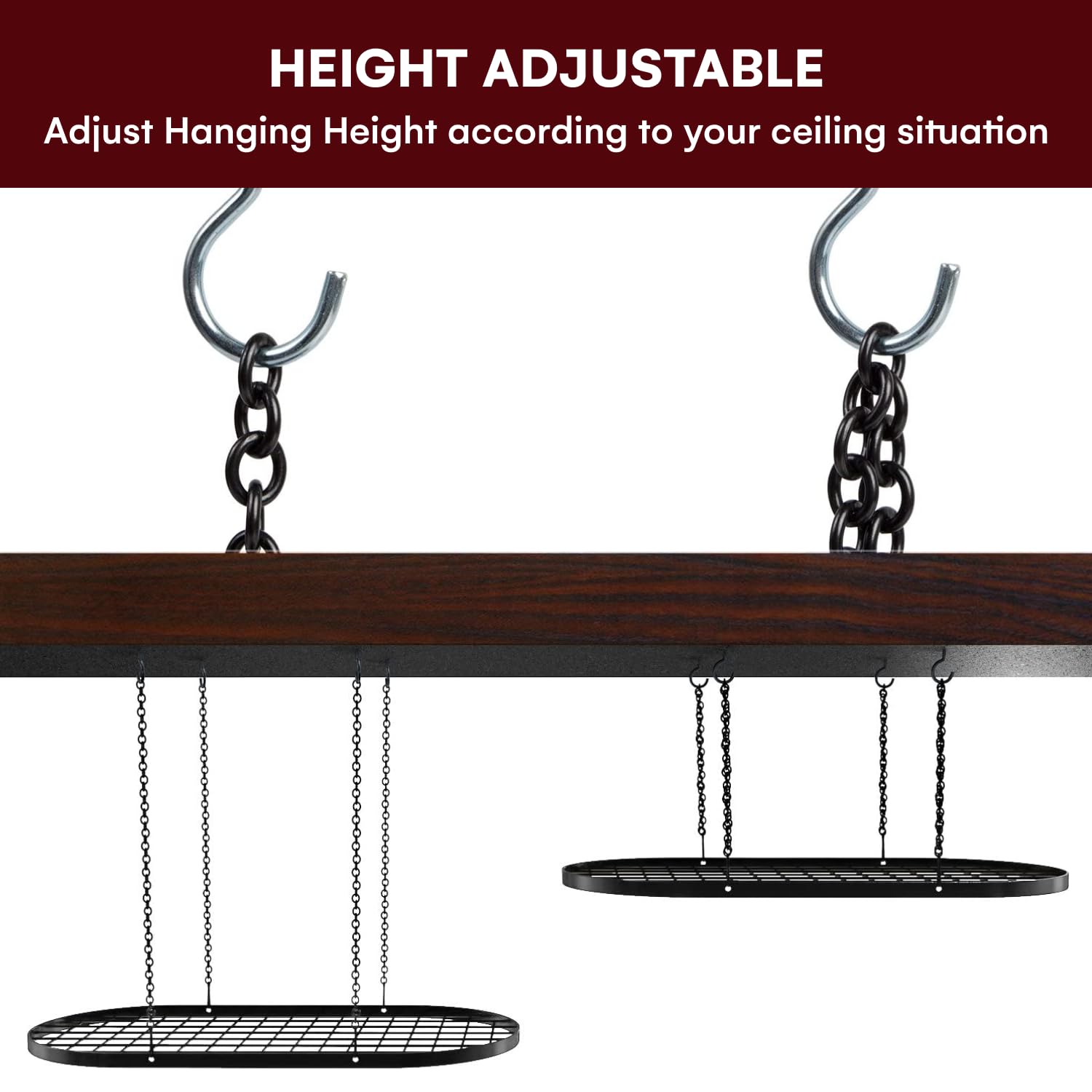 Vdomus maximize space with 33x17 inch ceiling rack above counter