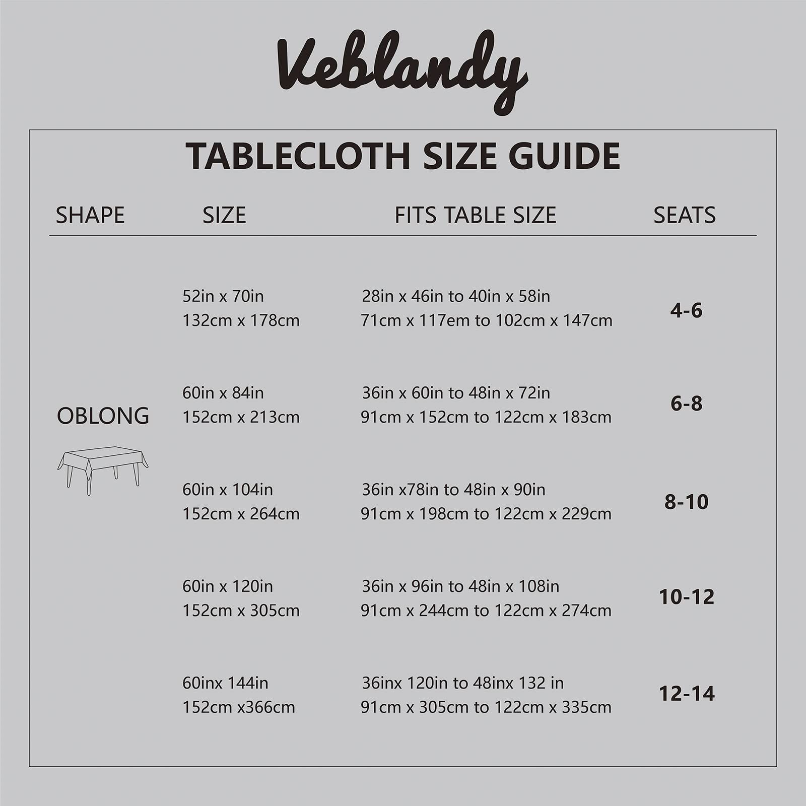 Veblandy wrinkle-free fabric keeps table appearance neat after use.