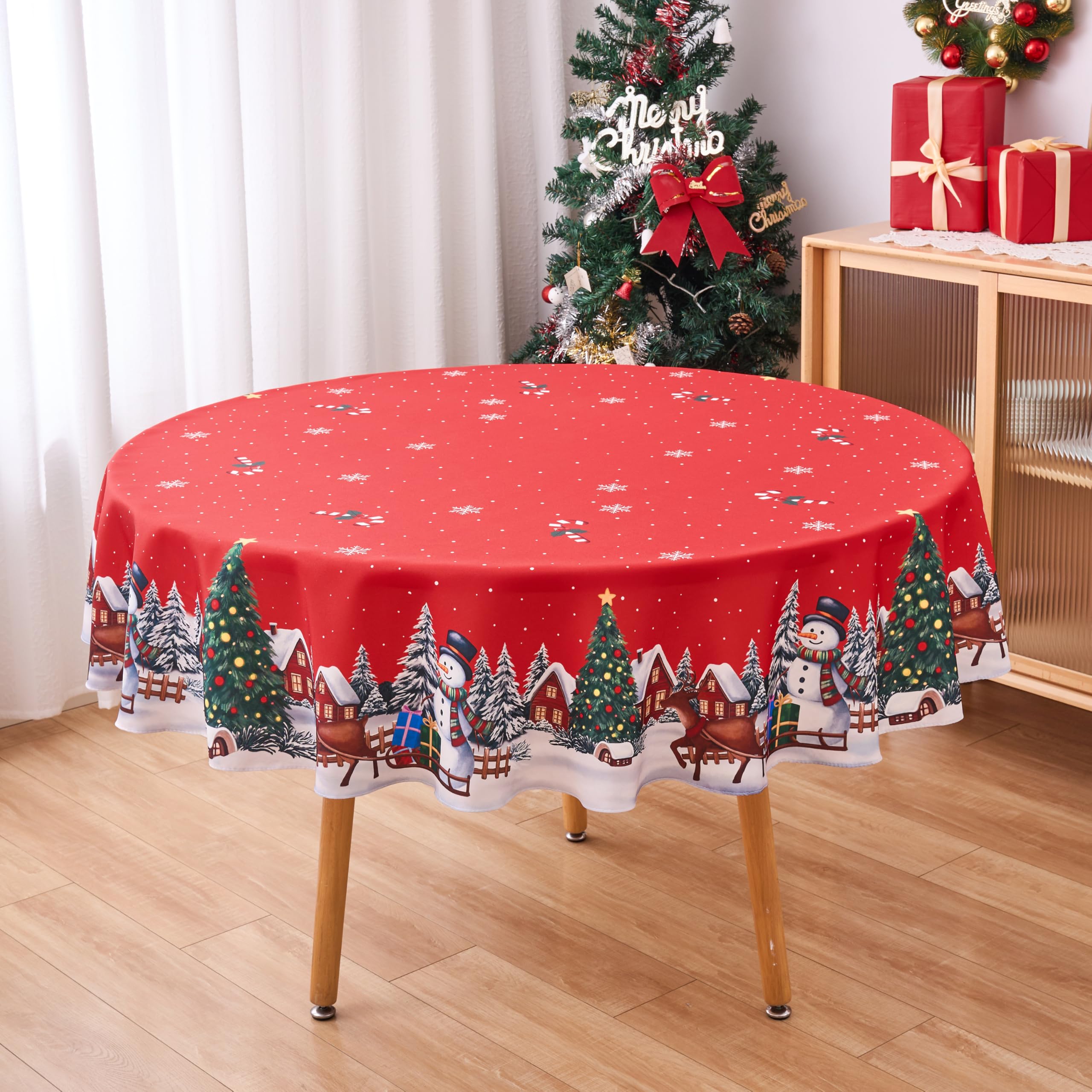 Vedachic tablecloth is durable and protects surfaces from spills during meals.