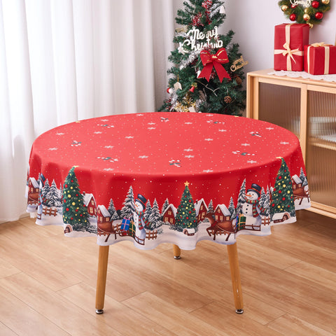 Vedachic tablecloth is durable and protects surfaces from spills during meals.