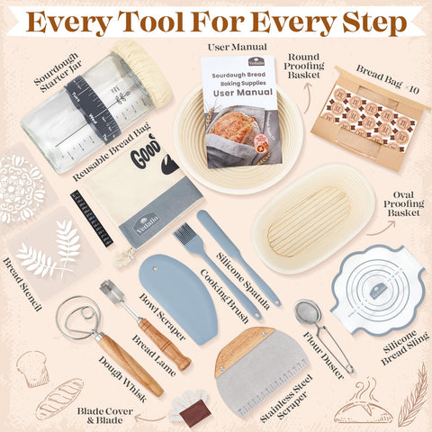 VEDALIO bowl scraper and stainless steel scraper simplify dough handling