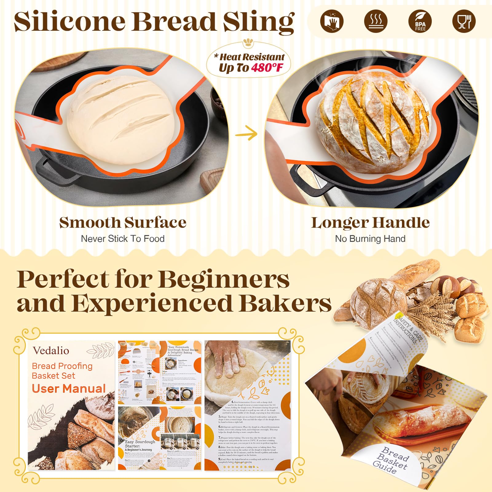 VEDALIO bread stencil enhances loaf presentation before bake