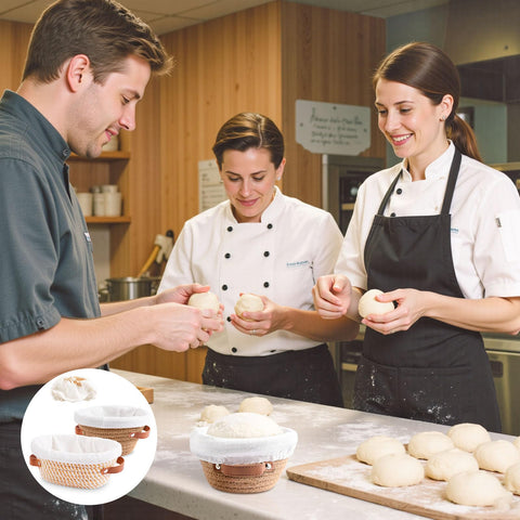 VEDALIO linen liner provides non-stick surface for easy loaf release.