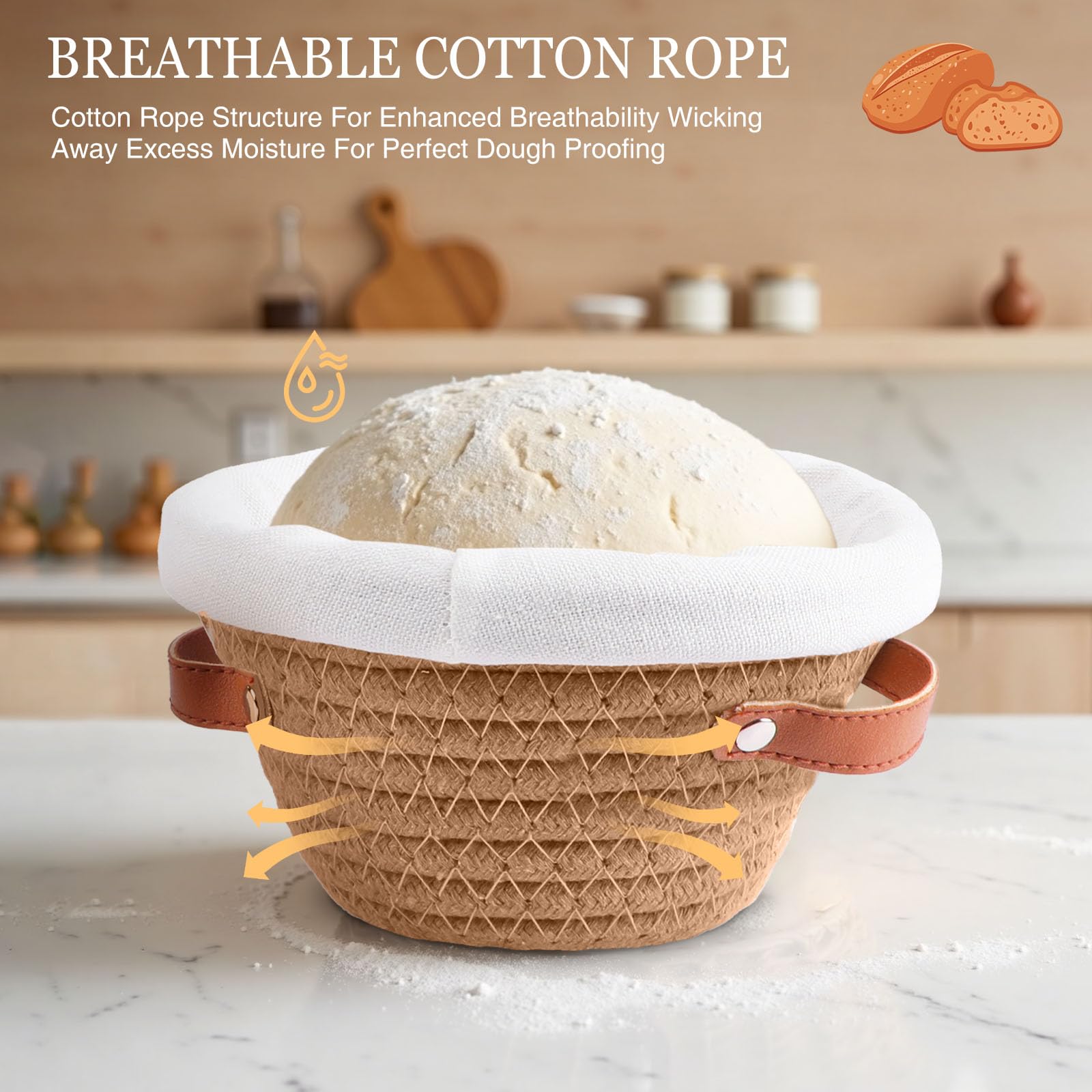 VEDALIO oval 7-inch bread proofing basket for even proofing small loaves.