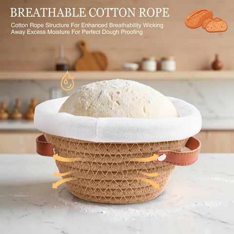 VEDALIO oval 7-inch bread proofing basket for even proofing small loaves.