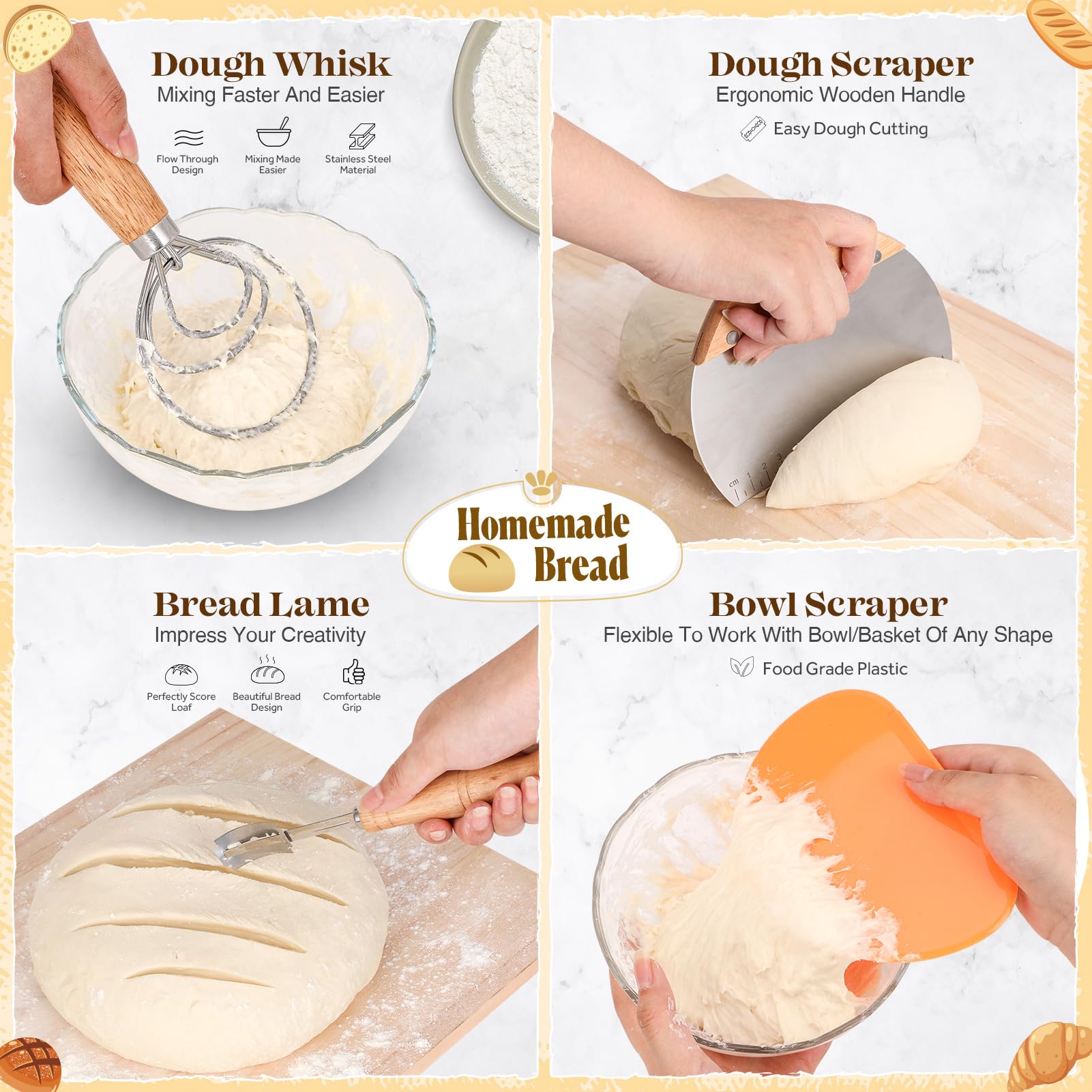 VEDALIO sourdough starter jar with clear measurement lines for fermentation tracking